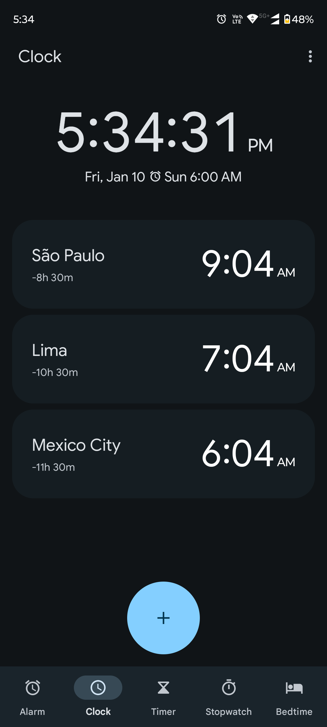 mostrando timezones